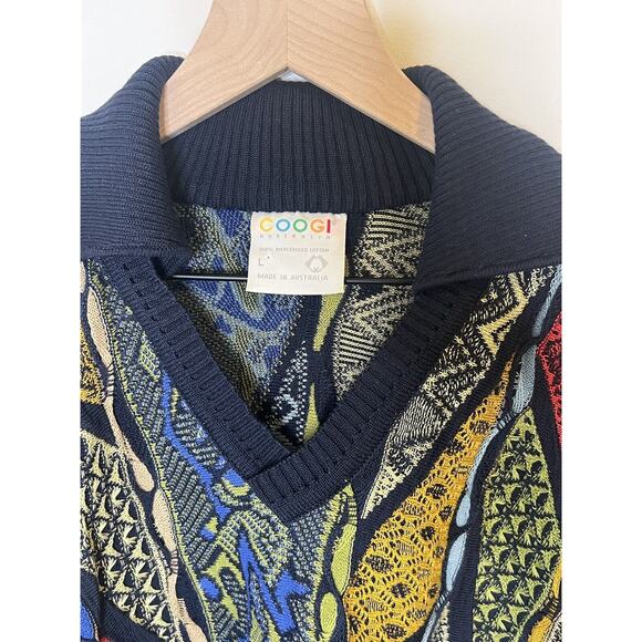 Coogi Australia Collared Sweater Size Large Multicolor 3D Knit Pullover 74095 - Picture 8 of 16